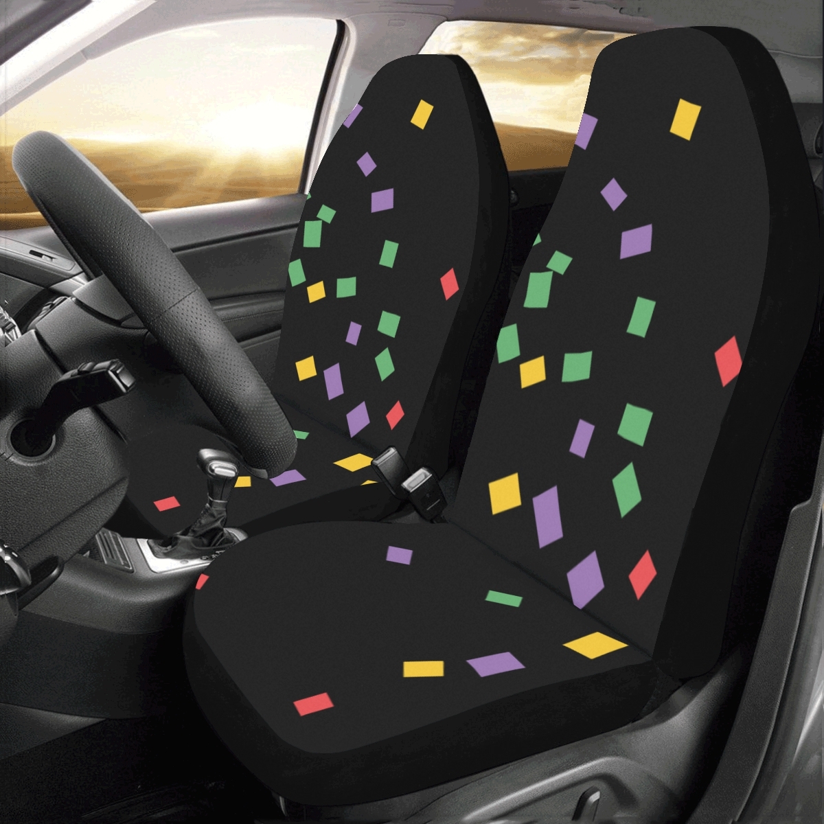 Futuristic Prism Cylinder Cuboid Universal Fit Auto Drive Car Seat