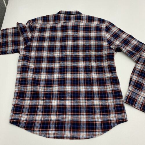 New Natural Blue Button Up Shirt Men's Size Large Long Sleeve Red Blue ...