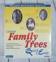 Create Family Trees Quick &amp; Easy For Windows 95 Sealed Software 1997 Ind... - $33.61