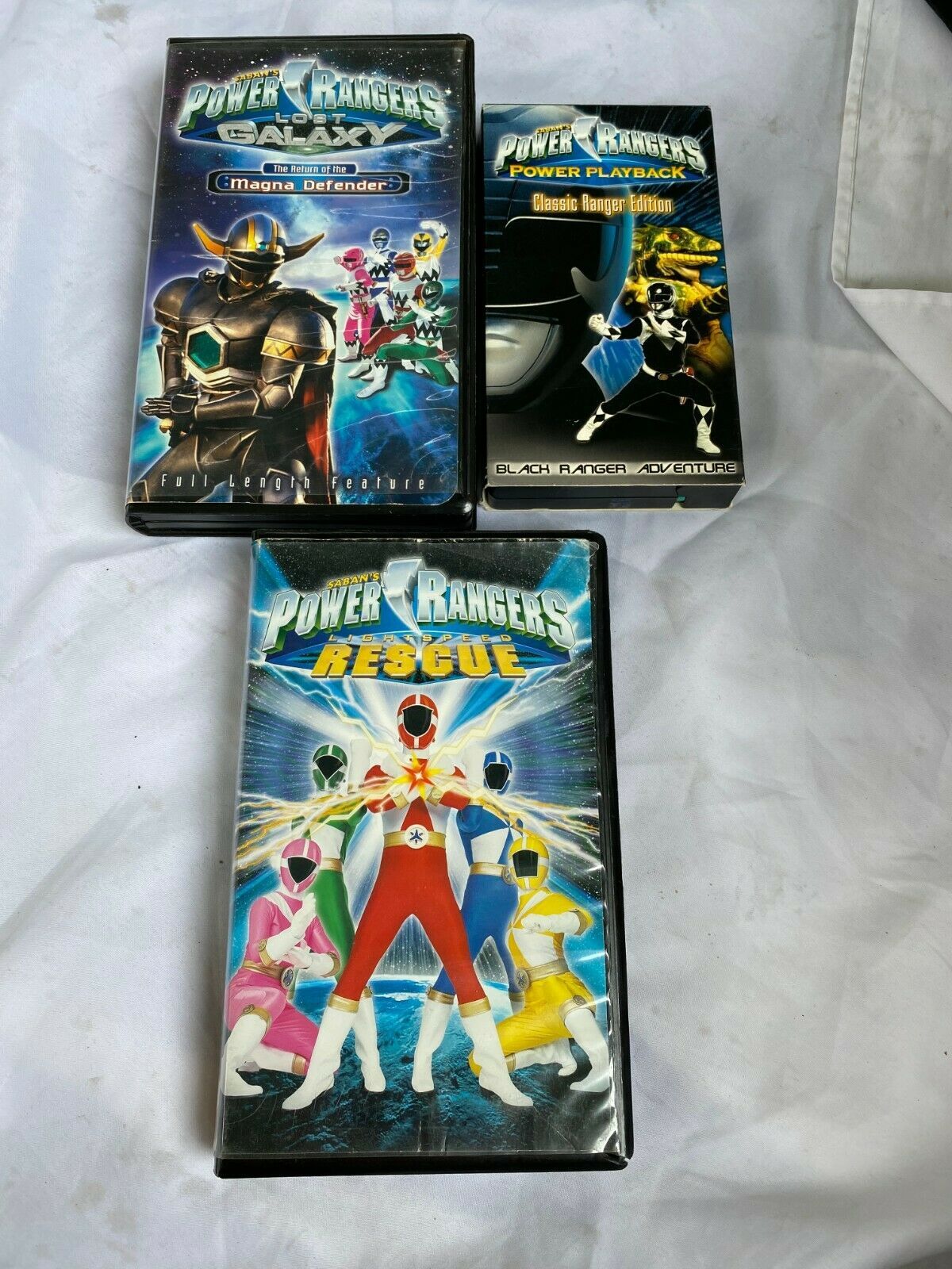 SABANS POWER RANGERS VHS LOT OF 3 LIGHTSPEED RESCUE magna defender ...