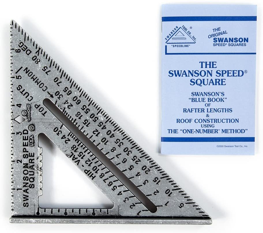 Angle Measuring Tool, 7 Inch Speed Square with Blue Book