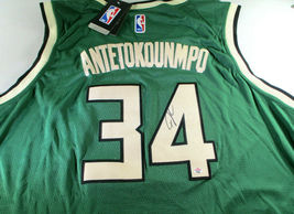Giannis Antetokounmpo / Autographed Milwaukee Bucks Green Pro Style Jersey / Coa - $207.85