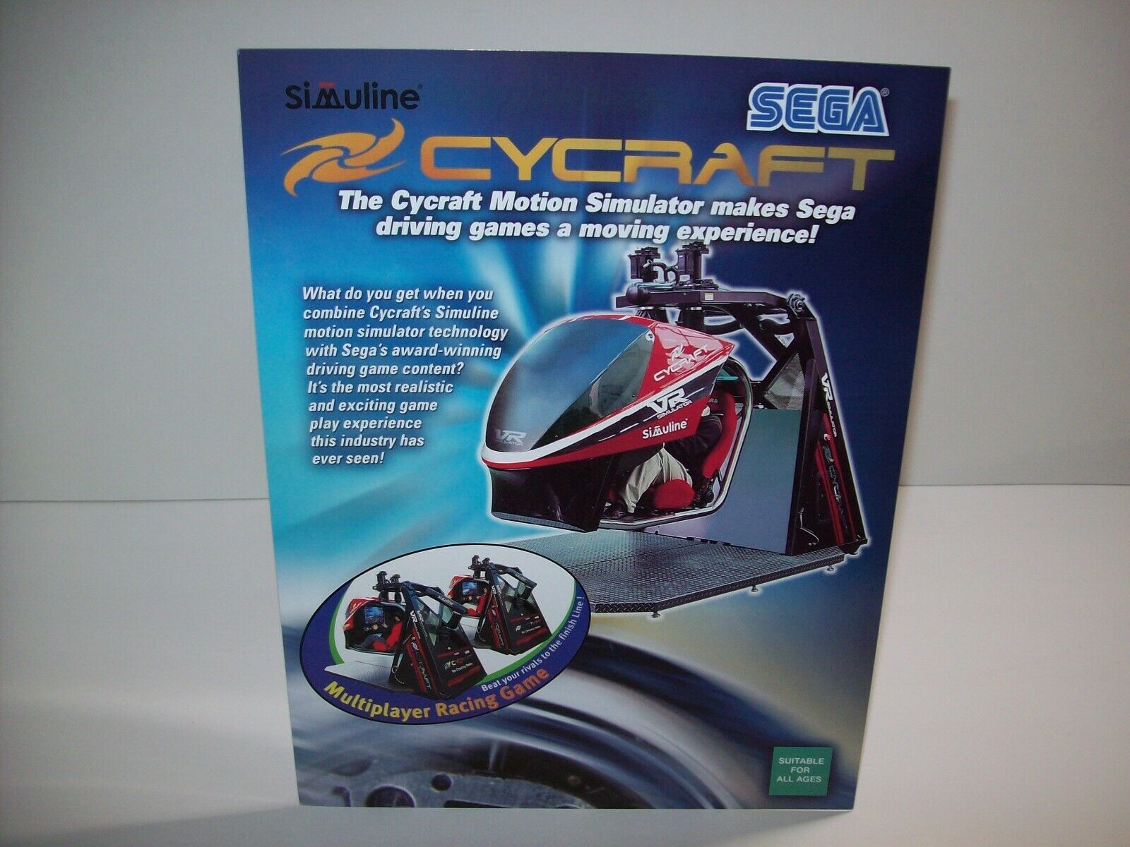 Cycraft Arcade FLYER Motion Simulator Driving Game Promo Artwork Sheet