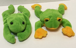 Vintage TY Beanie Babies Lot of 2 Smoochy Frog 97 and Legs Frog 93 No Ha... - $12.60