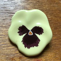 Estate Avon Signed Yellow & Purple Ceramic Pansy Flower Pin Brooch – marked on b - $10.39
