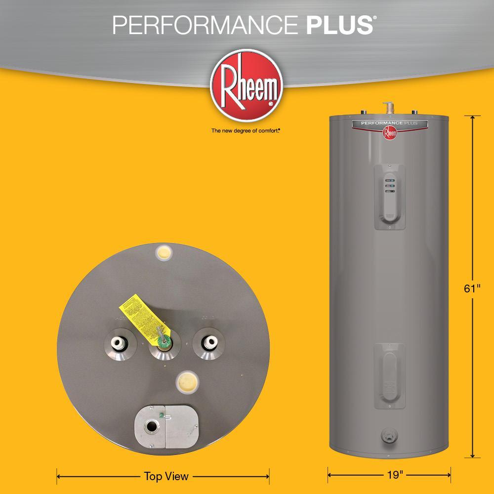 Rheem Performance Plus 40 Gal. Tall 9-Year 4500/4500-Watt Elements ...