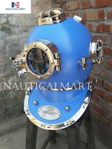 NAUTICALMART Antique Diving Divers Helmet Us Navy Mark V Helmet - Blue