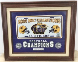 LSU Tigers NCAA Football Framed License Plate 2003  SEC Champions New Or... - $49.45
