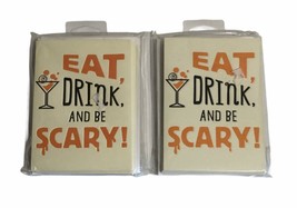 Lot of 2 Halloween Party Invitations Pack of 10 w/ envelopes Orange and Cream - $6.56
