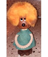 Danish Teak Wood Fur Troll Gonk Figurine MCM 9&quot; Boy Troll - $39.59