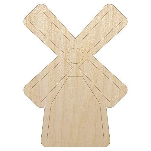 Windmill Netherlands Holland Unfinished Wood Shape Piece Cutout for DIY Craft Pr