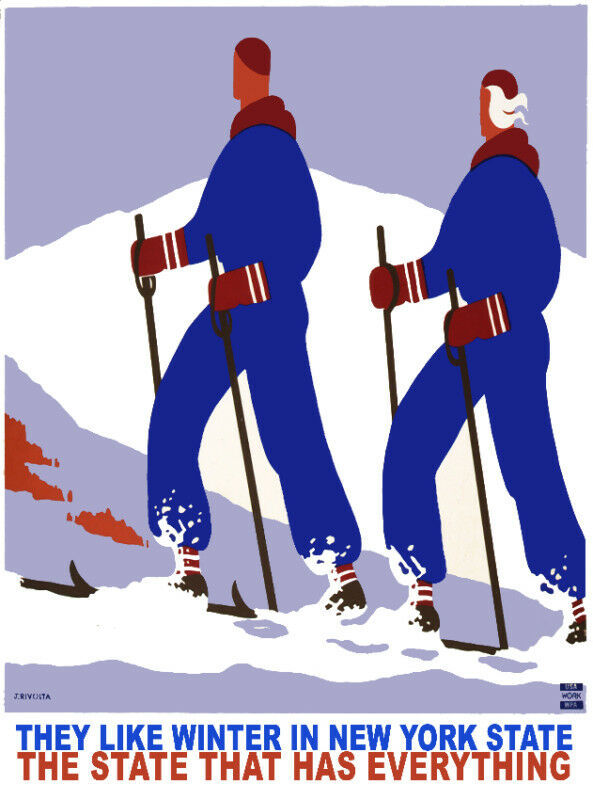 Vintage Ski POSTER print.Home wall.NEW YORK has Everything.Decor.547