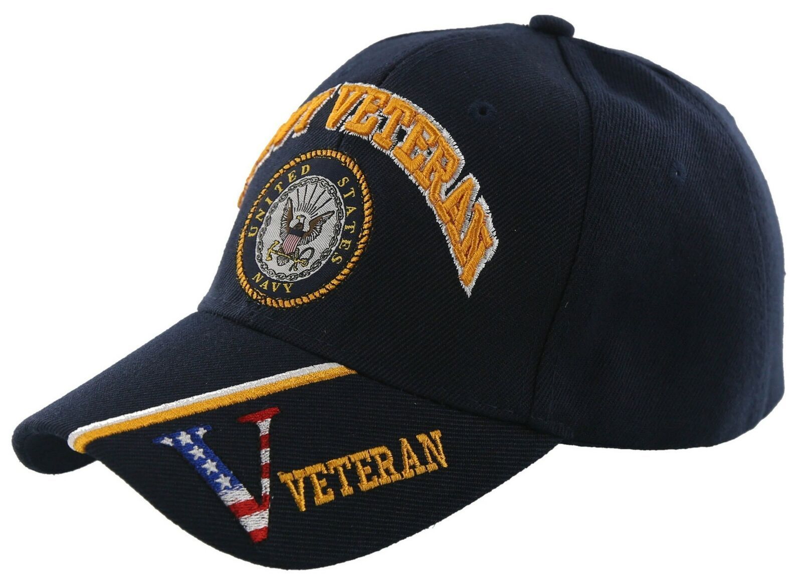 NEW! US NAVY USN VETERAN SIDE USA VETERAN FLAG BALL CAP HAT NAVY - Men ...