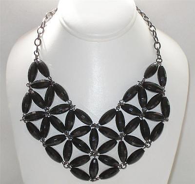 Primary image for Fashion Choker Necklace Glossy Faceted Black Bead Design
