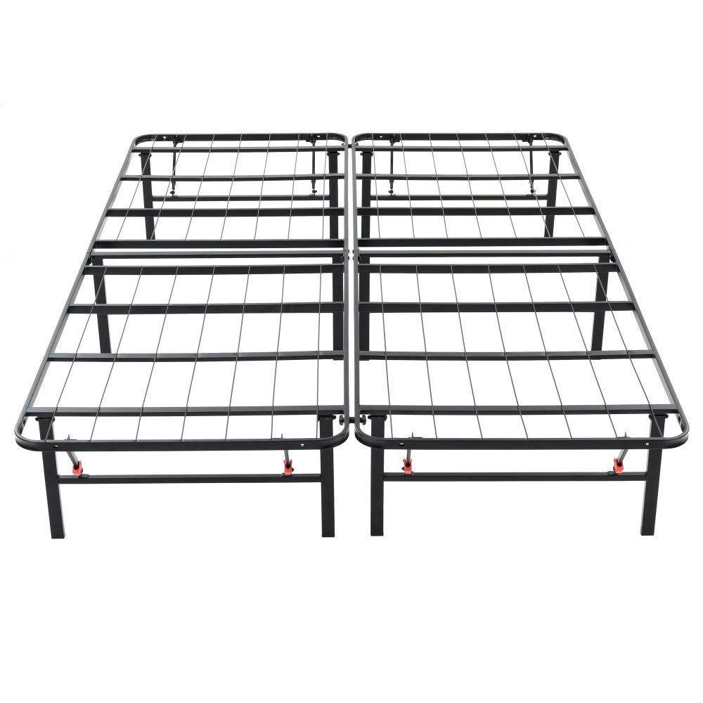 Platform Bed Frame Metal Center Support Legs Caps Queen King Bedroom ...