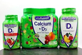 Vitafusion Vitamin D3 Gummy Bundle, Calcium+D3, 200ct, D3, 150ct, Extra Strength - $36.62
