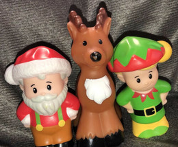 Santa Elf Reindeer Fisher Price Lot Set Htf Holiday Little People - $69.99