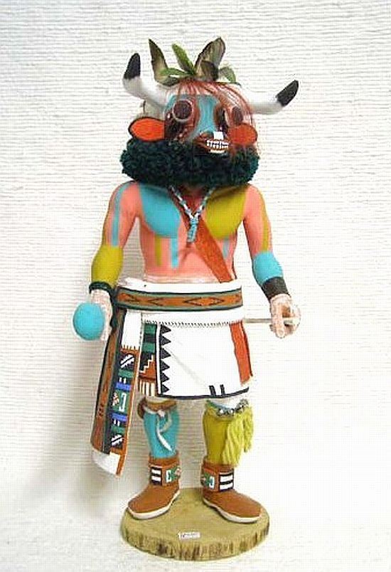 Vintage Hopi Carved 19" Cow KACHINA DOLL (Wakas Katsina) Earl Yowytewa