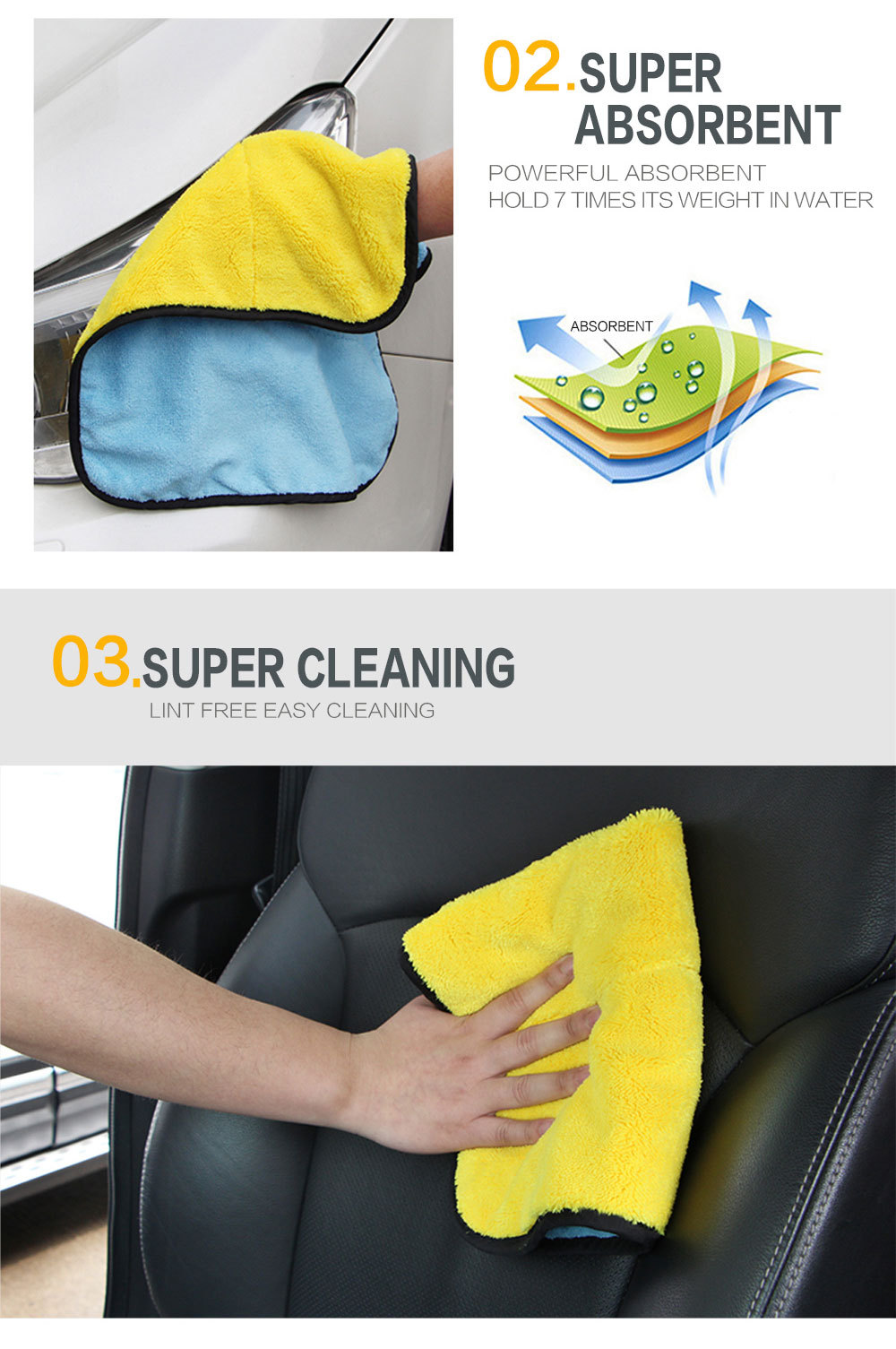 ITCQUALITY CAR CARE WAX POLISHING DETAILING TOWELS CAR WASHING DRYING
