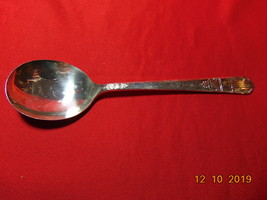 7" Silver Plated, Soup (gumbo) Spoon, Wm A Rogers/Oneida, 1938 Harmony Pattern. - $8.99