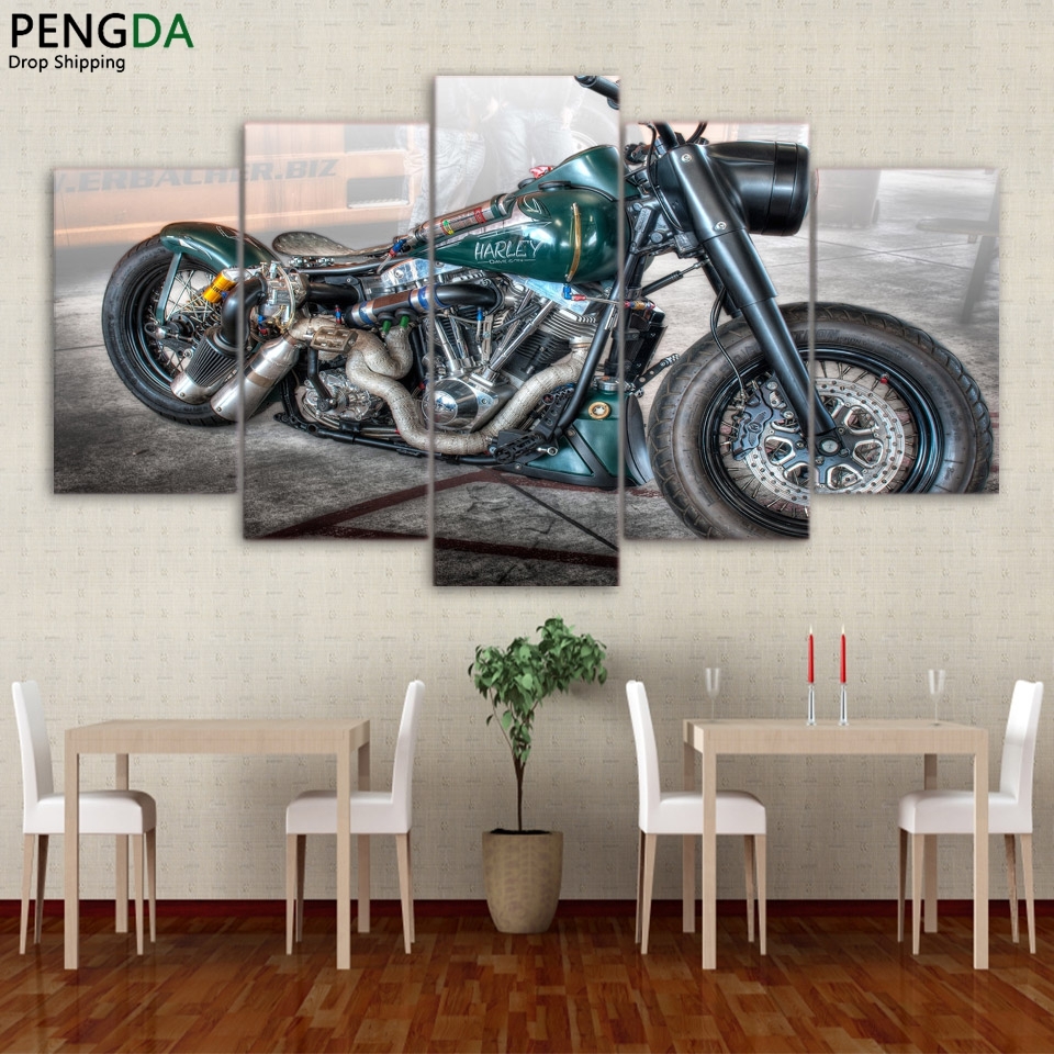Harley Davidson Desk For Only 3 Left At 60 Retro Motorcycle Harley Davidson 5 Piece Canvas Art Wall Picture Home Decor For Usa