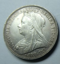 Great Britain  1901  VICTORIA  SILVER COIN Florin 2 Shillings Nicely Ton... - $285.00