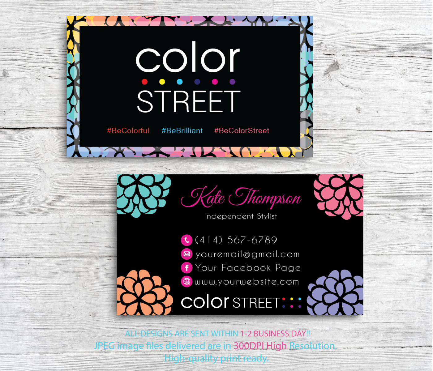 Color Street Business Cards, Personalized Color Street