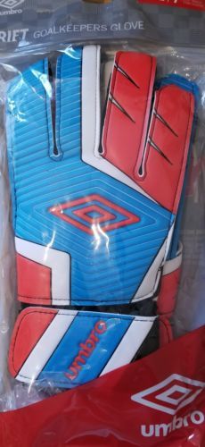 Image of Umbro Adult Rift Soccer Goalie Gloves White/Blue