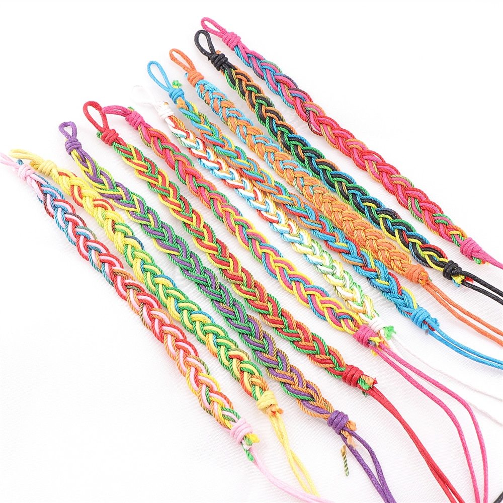 20pcs/Lot Cotton Rope Handmade Braide Friendship Ethnic Cuff Bracelets For Man W - $32.72