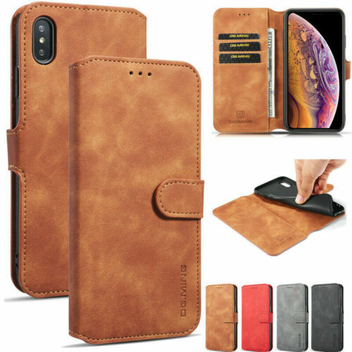 For iPhone 13 12 Pro Max XR 6 7 8+ Magnetic Flip Leather Wallet back  Case Cover
