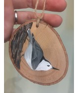 White-Breasted Nuthatch  wood slice ornament made to order - $19.95