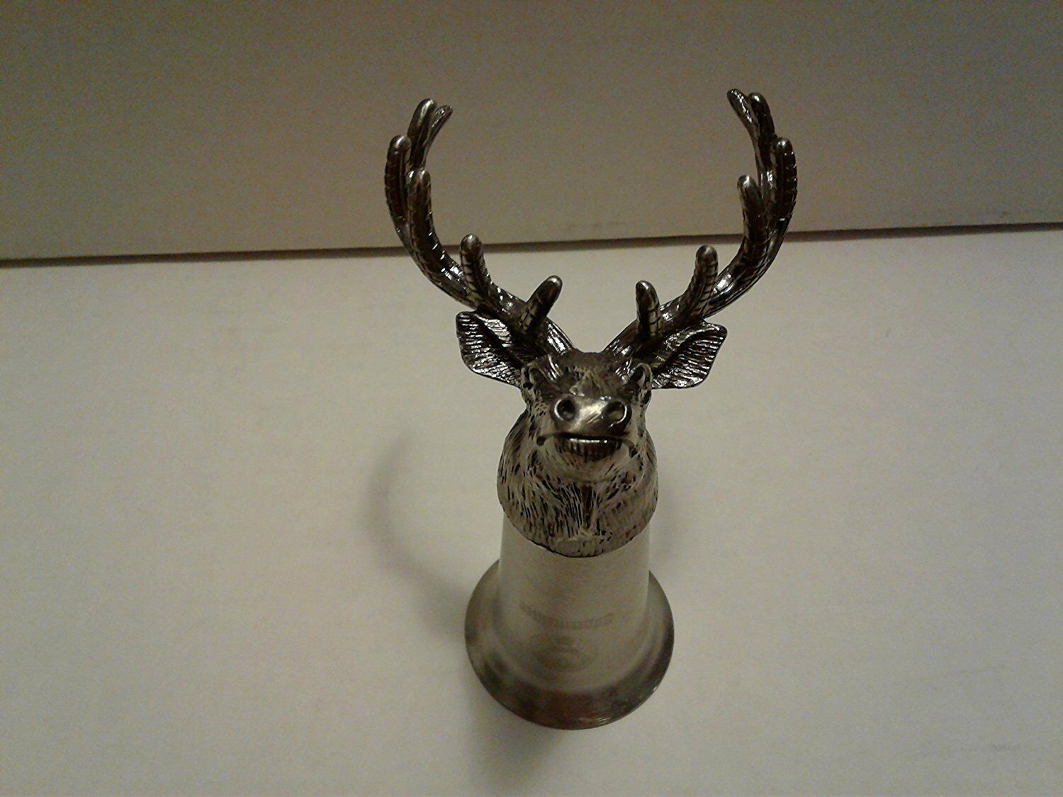 Pair 2 Jagermeister 12 Pt Deer Stag Head Pewter Steel Stirrup Cup Shot