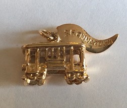 Vintage Sterling Silver Cable Car Charm Gold Plated - $23.74