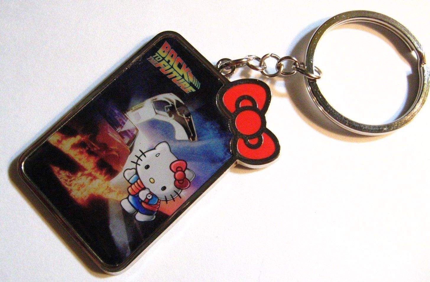 Hello Kitty Back To The Future Keyring Universal Studios Theme Park
