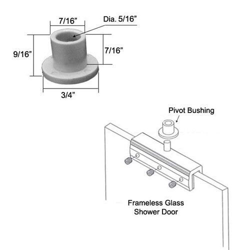 Shower Door Nylon Pivot Bushing for Frameless Pivot Shower Doors