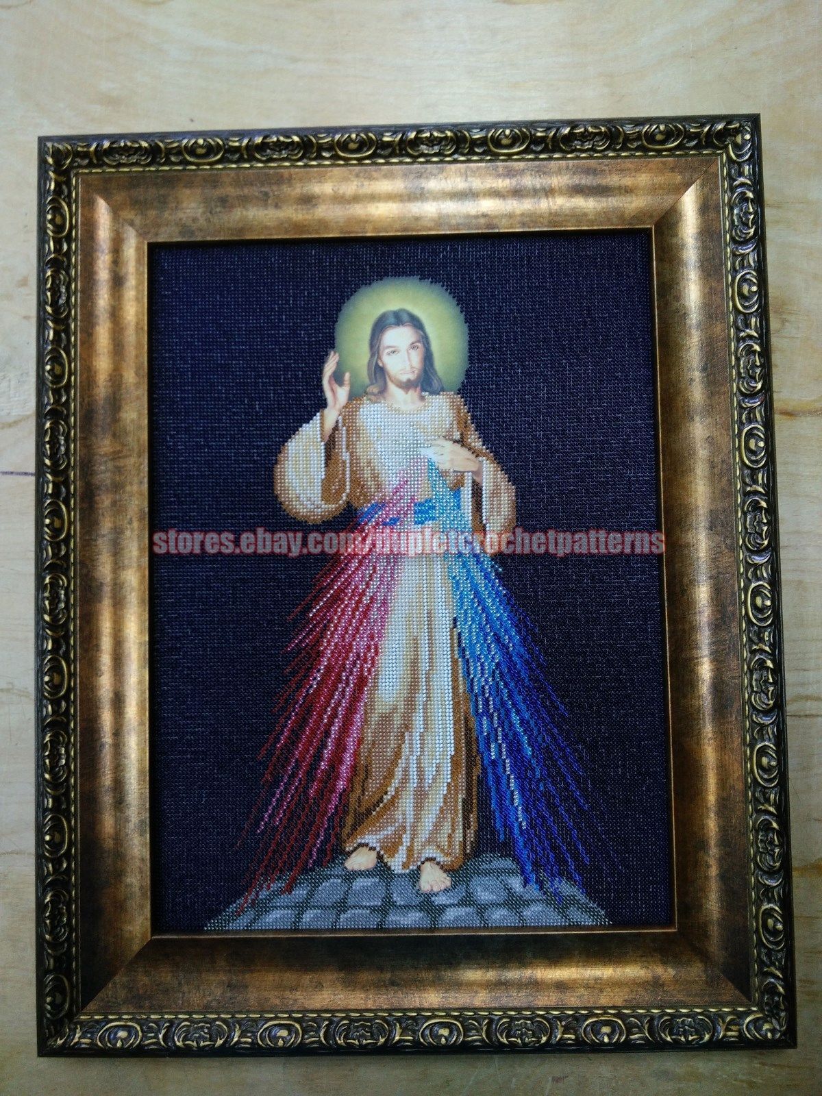 Divine mercy diy bead jessecmault kit religious picture beaded painting