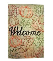 Fall into Color Pumpkin Outline &amp; Welcome Fall Garden Flag 12&quot; x 18&quot; One... - $9.99
