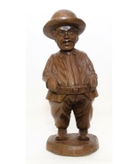 Vintage Wood Hand Carved Sancho Panza Wide Hat Sculpture Figurine Folk Art - $39.11