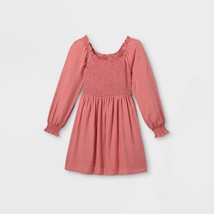 Girl&#39;s Square Neck Long Sleeve Mocked Dress - Art Class™ - Pink - Size S - $9.90