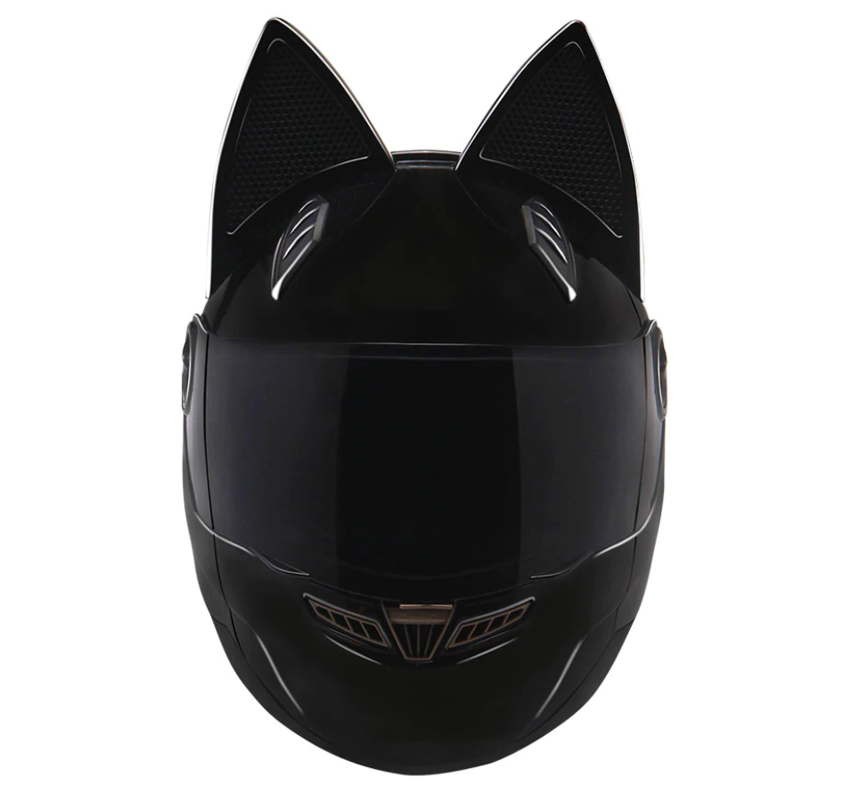 Cat Ears Motorcycle Helmet Full Face Nitrinos Helmet For Women Pink