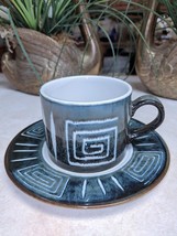 Mikasa Potters Craft Firesong Cup And Saucer Pattern HP300 Modern Southwestern - $6.79