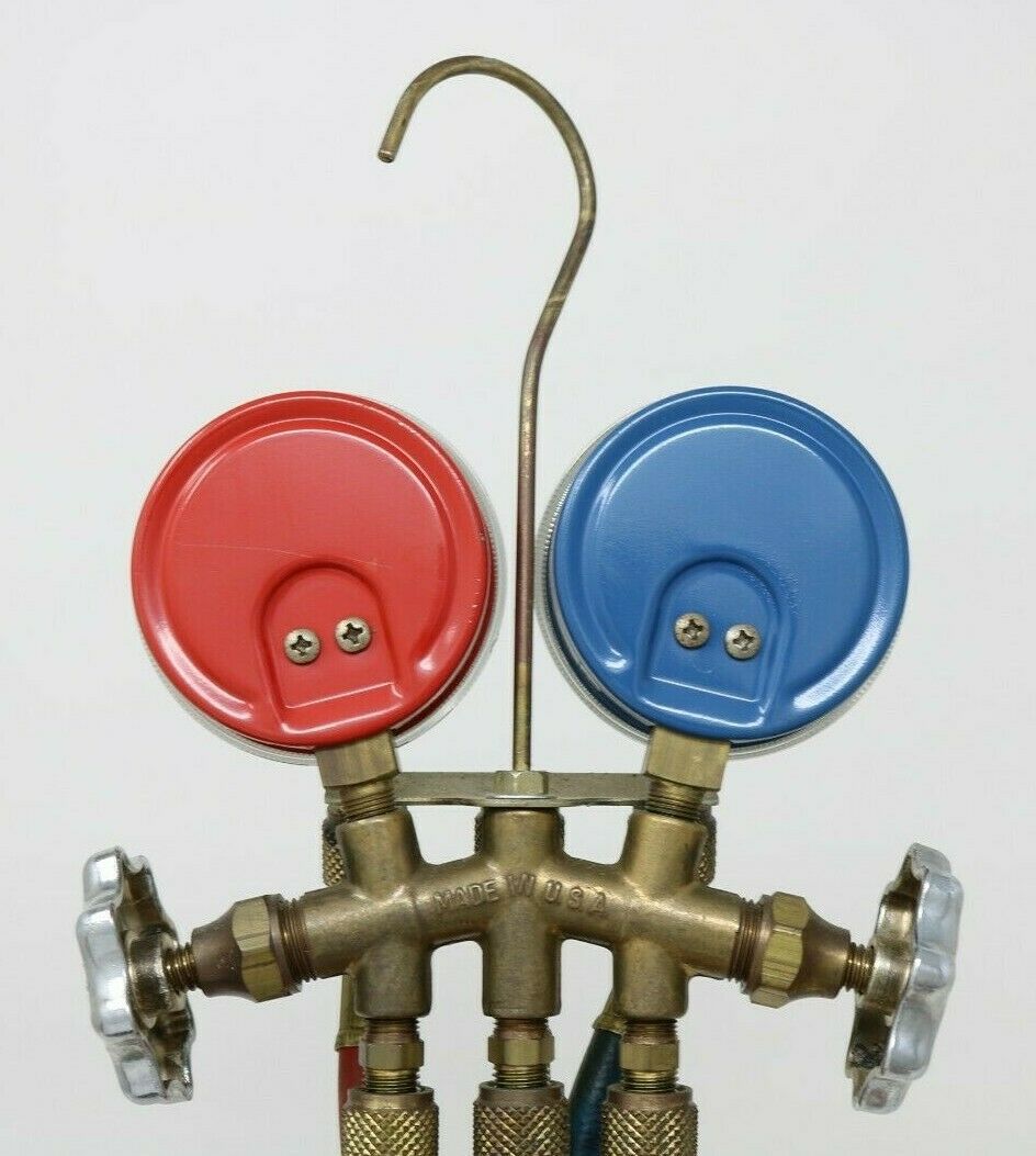 JB INDUSTRIES 2Valve HVAC Manifold Gauge with Hose Set USA Gauges