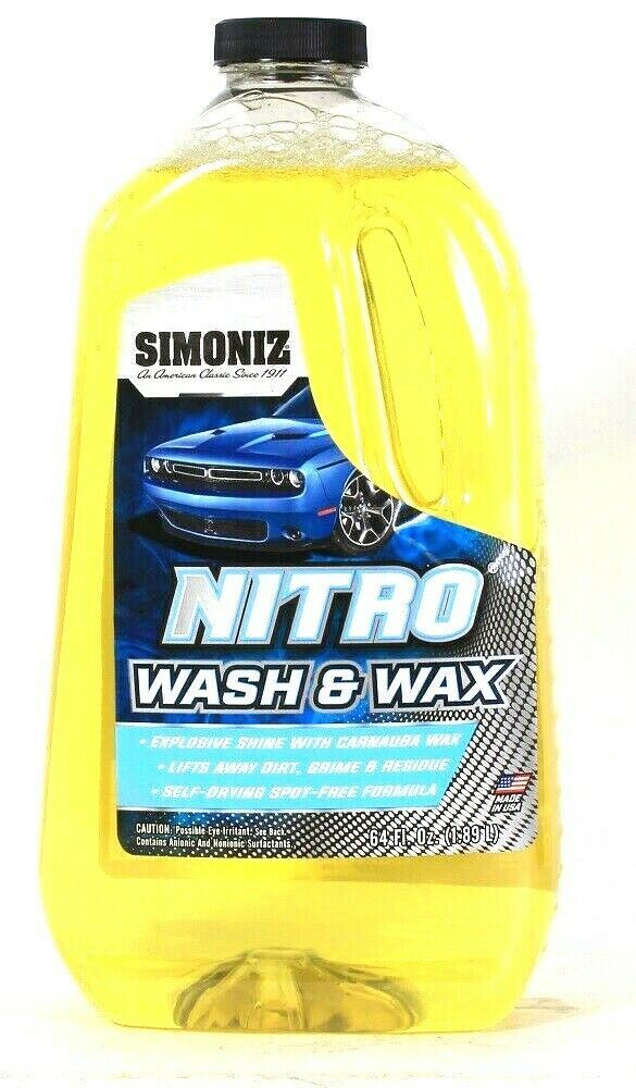 1 Bottle Simoniz 64oz Nitro Explosive Shine Wash & Carnauba Wax Self