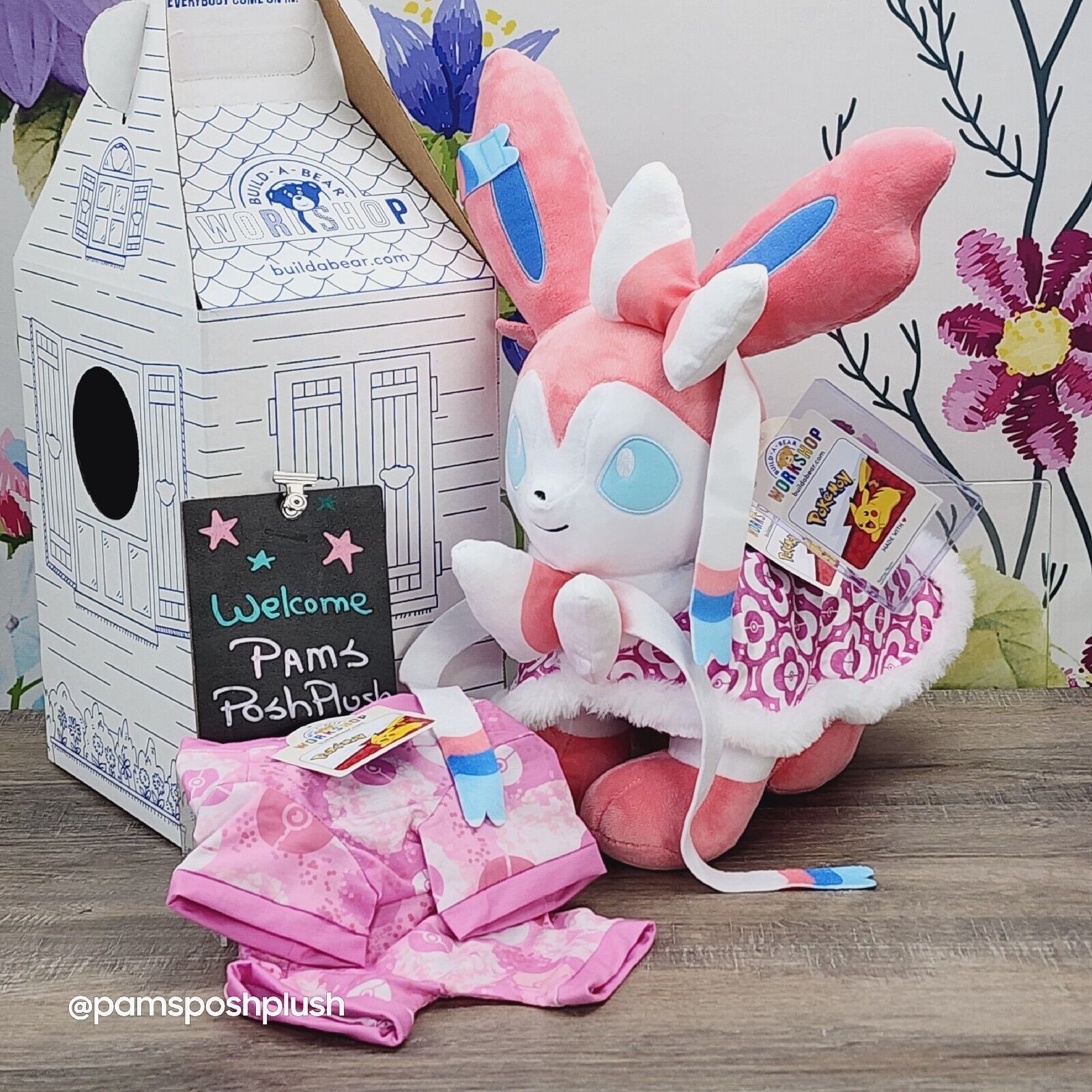 Build A Bear Sylveon Sound Sleeper And Cape Pokemon Plush Nintendo Eeveelution Bears