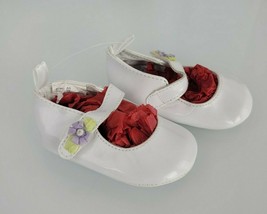 Gymboree Baby Girl White Patent Purple Flower Mary Jane Shoes Pretty Pan... - $11.88