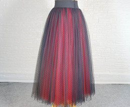 Black Navy Midi Tulle Skirt Outfit High Waist Layered Tulle Skirt Custom Size image 9