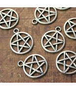 Petit pendentif de recherche de charme pentagramme métallique 10 pièces... - $2.46