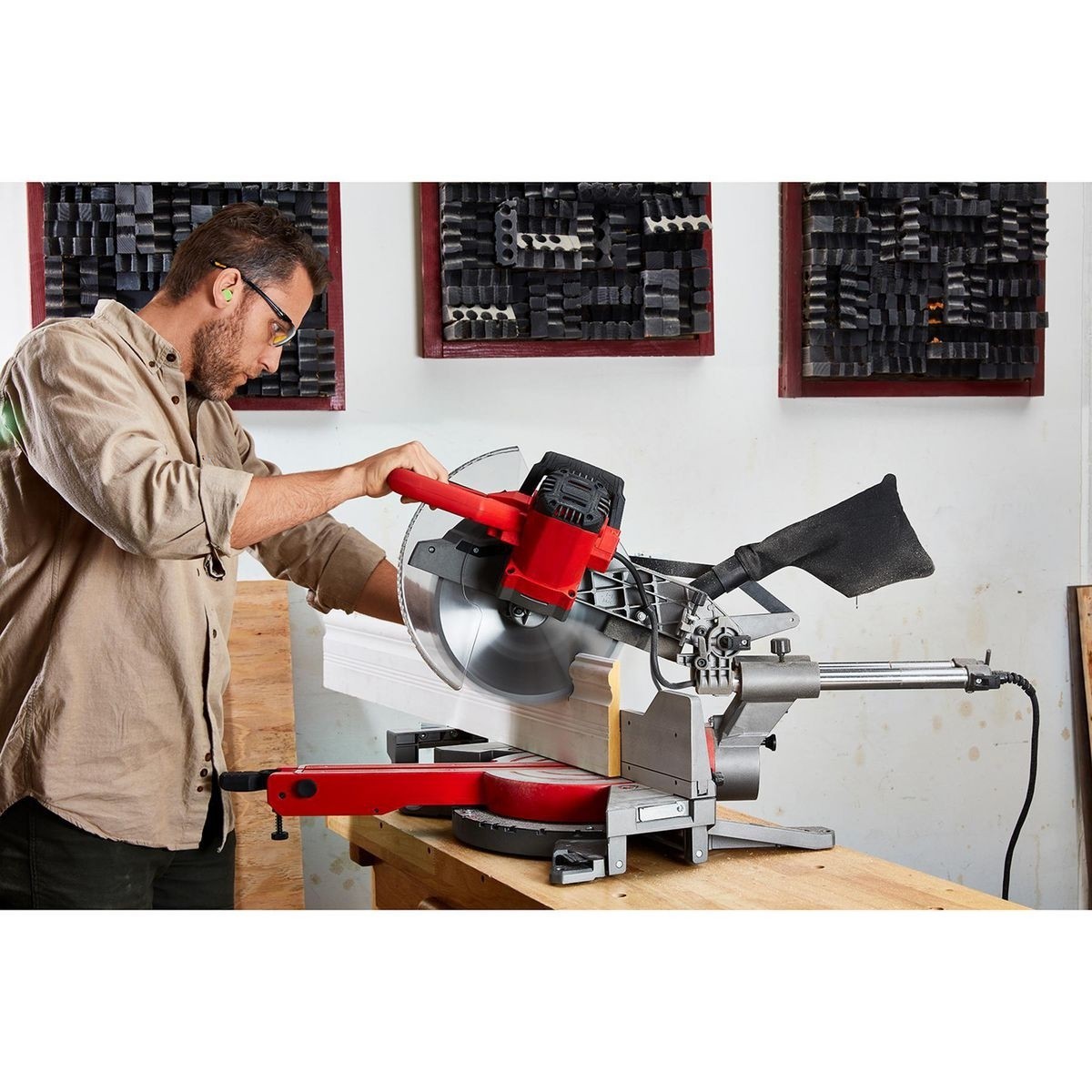 BAUER 10 In. DualBevel Sliding Compound Miter Saw Miter Saws