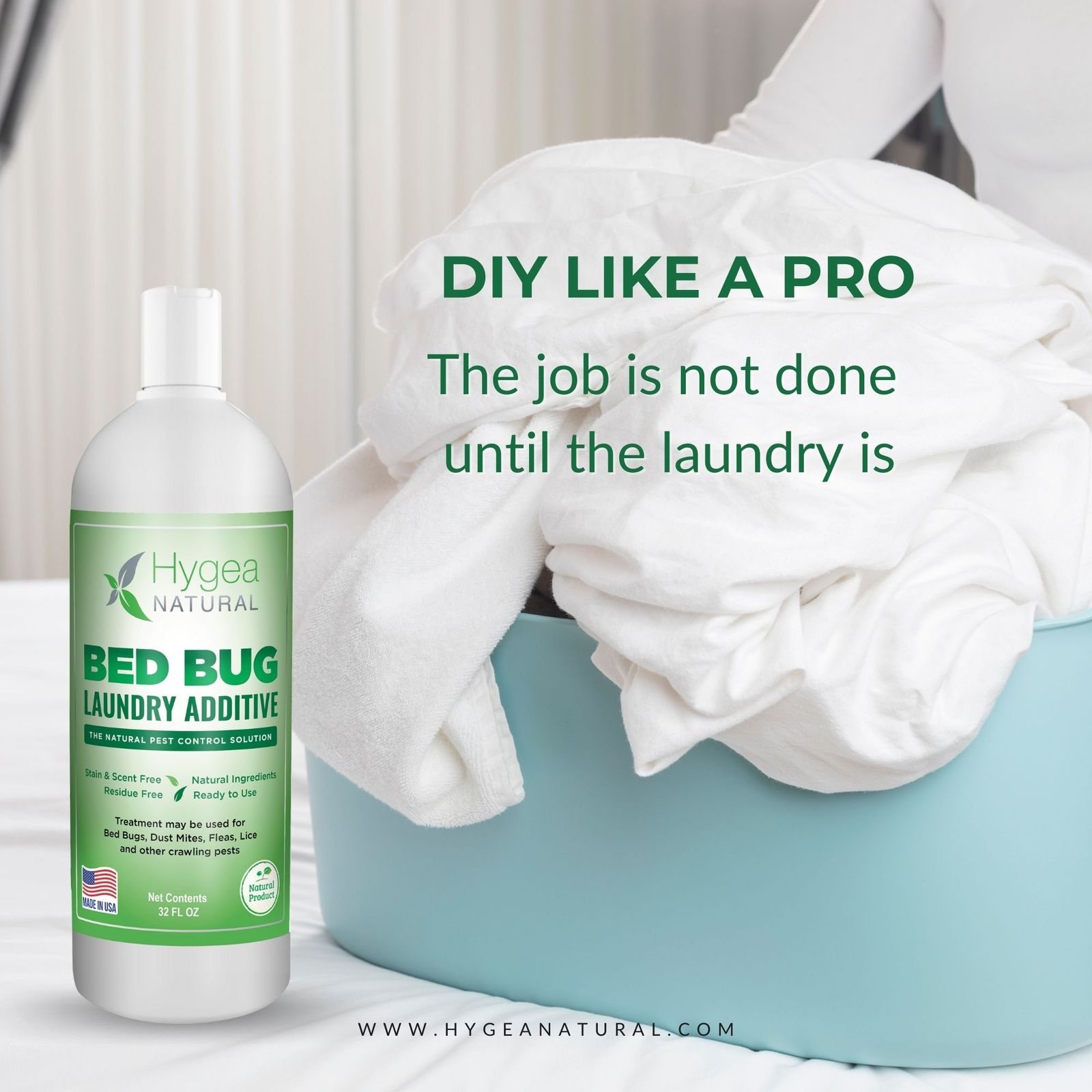 Hygea Natural Bed Bug Laundry Treatment Additive 32 oz Laundry Supplies