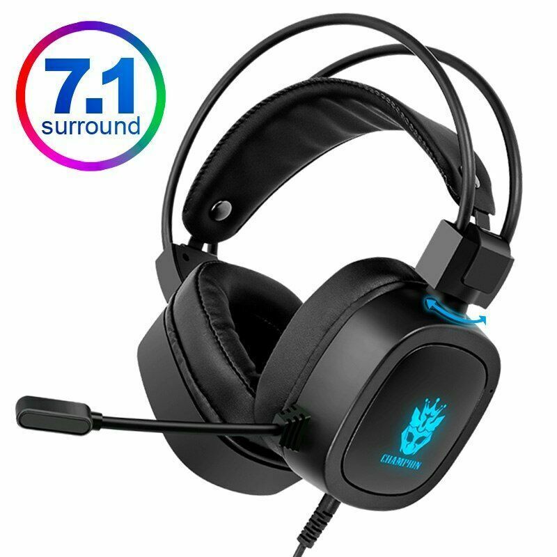 Gaming Headset 7.1 Virtual Wired Earphones RGB Light Headphones Microphone PS4
